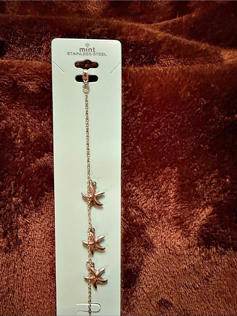 AERO Gold-Tone Charm Necklace in Pink NWT